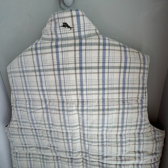 Tommy Bahama Rockland Coast Reversible Quilted Vest – XL Sand & Navy - Picture 8 of 13